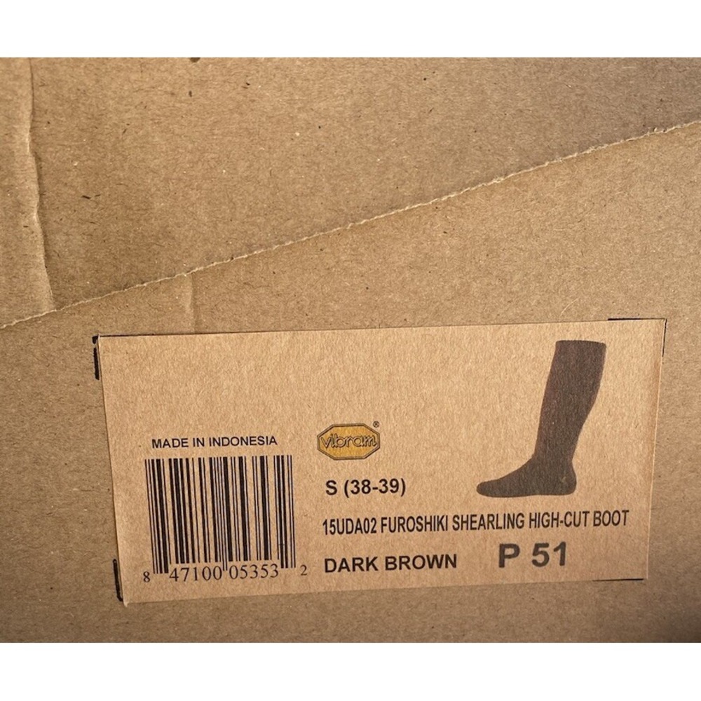 Vibram Furoshiki Shearling High Boots Women's Dark Brown Size S (38/39) Size 7 - Picture 7 of 8